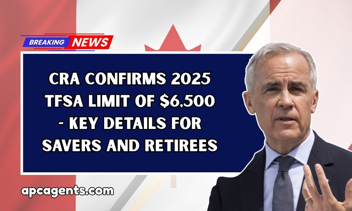 CRA Confirms 2025 TFSA Limit Of $6,500 - Key Details For Savers And Retirees